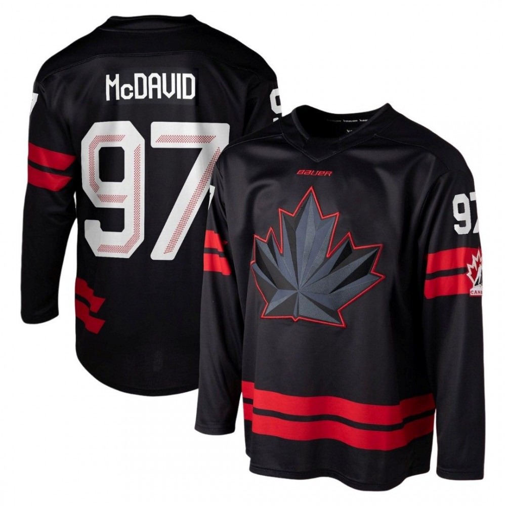 Connor McDavid Hockey Bauer Canada 2026 Olympics Replica Jersey - Black-Pro Kit Vault | Brand New 26/27 Sports Jerseys